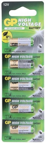 5 סוללות A23 לא נטענות 12V של חברת GP