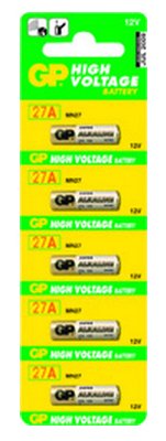 5 סוללות A27 לא נטענות 12V של חברת GP