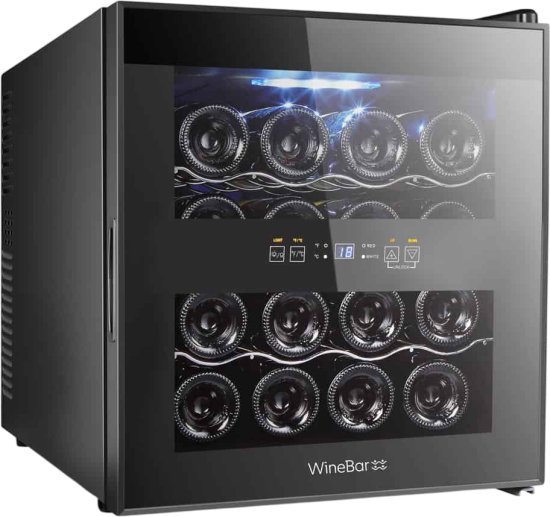 מקרר יין תרמו-אלקטרי דיגיטלי עד 16 בקבוקים Wine Bar CW-48L - צבע שחור