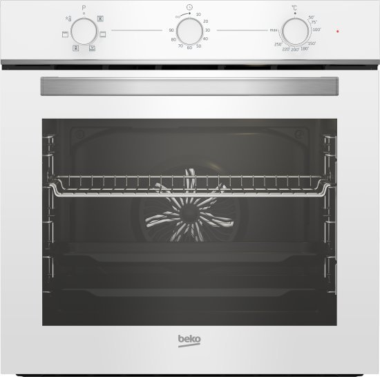 תנור בנוי 72 ליטר 6 תוכניות Beko BBIE-11100W - צבע זכוכית לבנה