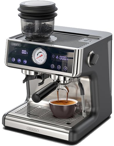מכונת אספרסו חצי אוטומטית עם מטחנה מובנית Hibrew Barista Pro H7A - צבע שחור