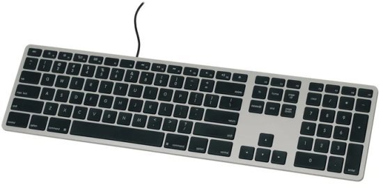 מקלדת חוטית למחשב MAC מבית Matias - בצבע Space Gray - פריסה אמריקאית בשפה עברית / אנגלית