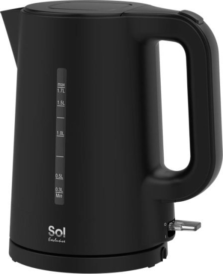 קומקום חשמלי 1.7 ליטר Sol Exclucive Strix SL-7912 2200W - צבע שחור