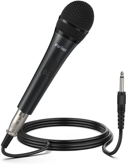 מיקרופון ידני דינמי Fifine K6 לקריוקי ומצגות - צבע שחור