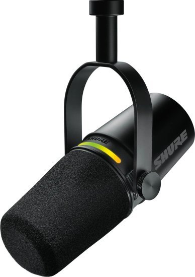 מיקרופון חוטי +MV7 עם חיבור USB מבית Shure – צבע שחור