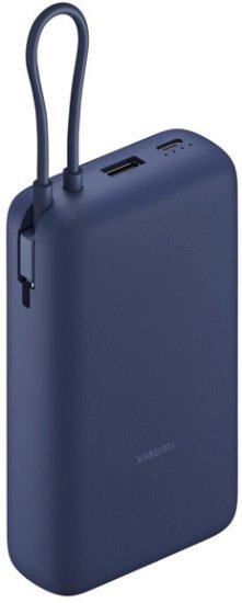 סוללת גיבוי ניידת עם כבל מובנה Xiaomi 33W Power Bank 20000mAh - צבע כחול - שנה אחריות יבואן רשמי על ידי המילטון