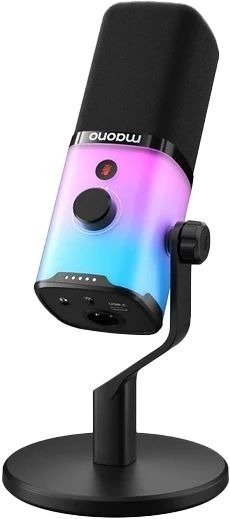 מיקרופון דינמי עבור גיימינג וסטרימינג Maono PD100X Series RGB - צבע שחור