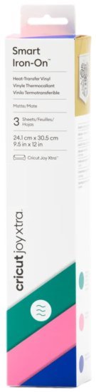 מארז 3 דפי Iron-On למכשיר Joy Xtra מבית Cricut - בצבעי טורקיז בוהק, ורוד, כחול מלכותי