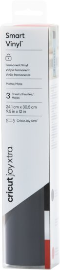 3 ניירות Smart Vinyl בגודל 24.1x30.5 ס''מ עבור מכונת Joy Xtra מבית Cricut - צבע לבן / אדום / שחור