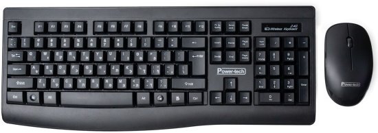 סט מקלדת ועכבר אלחוטיים Power-Tech WS900 - צבע שחור