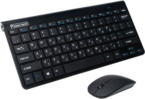 סט מקלדת ועכבר אלחוטיים Power-Tech WS550 - צבע שחור