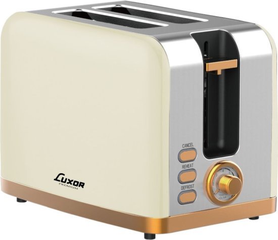 מצנם 2 פרוסות 970W דגם ST-846-CG מבית Luxor - צבע קרם