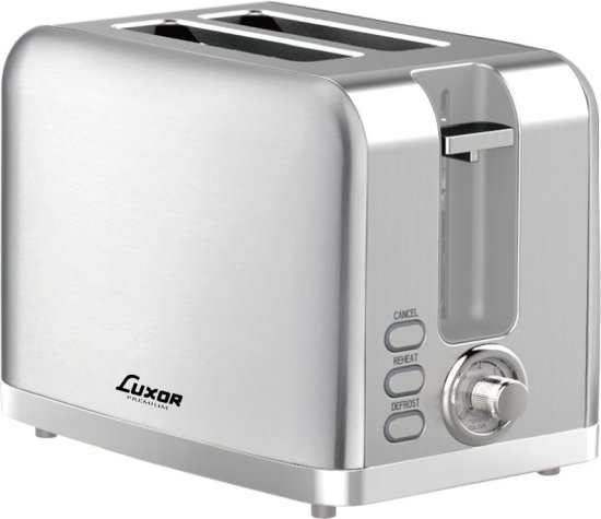 מצנם 2 פרוסות 970W דגם ST-846-CG מבית Luxor - צבע ניקל