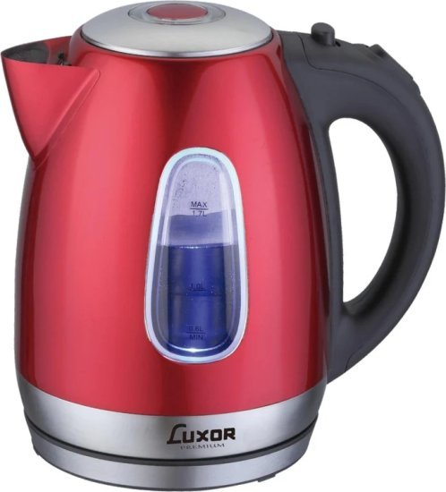 קומקום נירוסטה חשמלי נשלף 1.7 ליטר 2000W דגם HHB-1732 מבית Luxor - צבע אדם