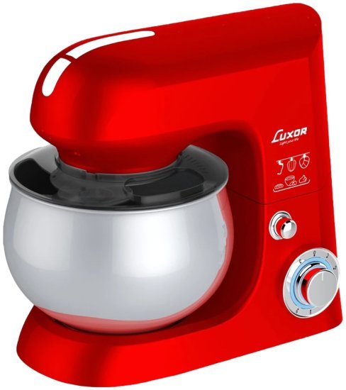 מיקסר מקצועי 5 ליטר 1300W בעל 6 מהירויות דגם AHY-637 מבית Luxor - צבע אדום