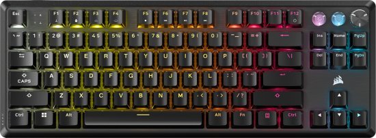 מקלדת גיימינג מכנית חוטית Corsair K70 Pro TKL - סוג מתג מגנטי Hall Effect - מקשי ABS Double-Shot - צבע שחור