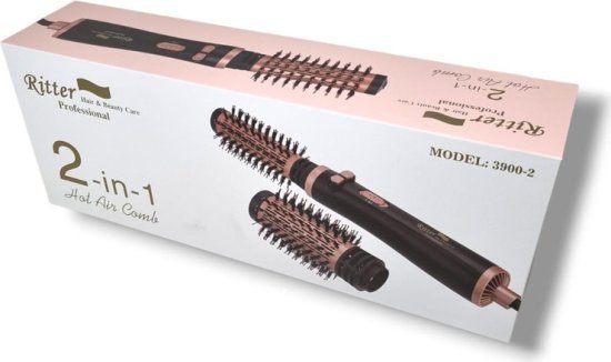Ritter - מברשת פן מסתובבת חשמלית 2 ב-1 - צבע רוז גולד