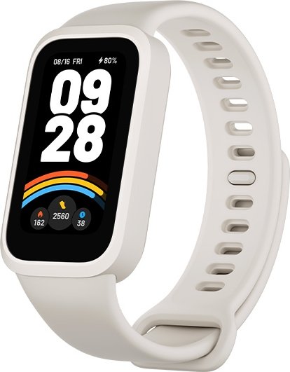 שעון רצועת יד Xiaomi Smart Band 9 Active - צבע לבן / בז' - שנה אחריות יבואן רשמי על-ידי המילטון