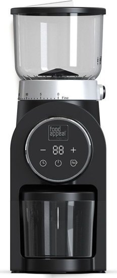 מטחנת פולי קפה חשמלית עם טיימר מבית Food Appeal - צבע שחור
