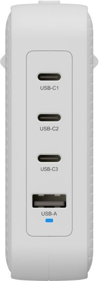 מטען נסיעות עם 4 מתאמים בינלאומיים Hyper Juice Travel 145W USB-C GaN  - צבע לבן