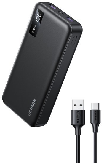 סוללת גיבוי בעלת טעינה מהירה 20000mAh מבית UGREEN - צבע שחור