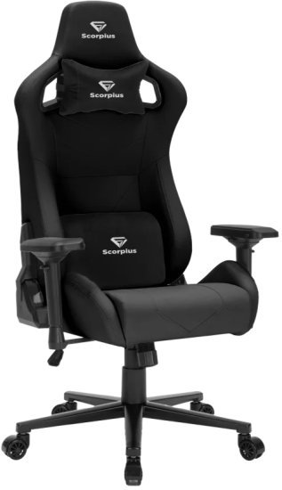 כיסא גיימינג דגם Deluxe Pro מבית Scorpius - צבע שחור