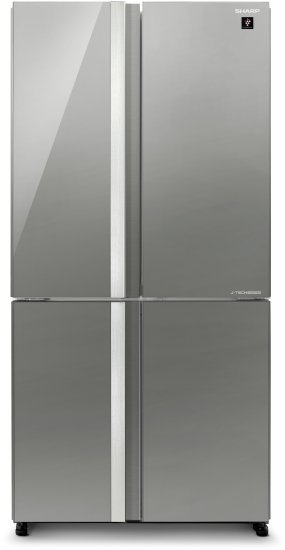 מקרר 4 דלתות מקפיא תחתון מדחס J-Tech אינוורטר 611 ליטר Sharp SJ-8942-BS - זכוכית כסופה