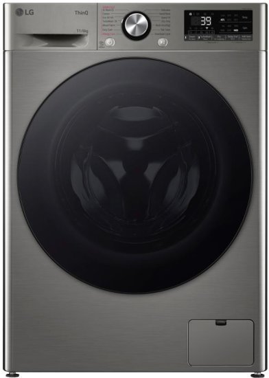 מכונת כביסה פתח חזית אינוורטר 11 ק''ג 1400 סל''ד משולבת מייבש כביסה 6 ק''ג LG WD11614GBB - צבע נירוסטה כהה