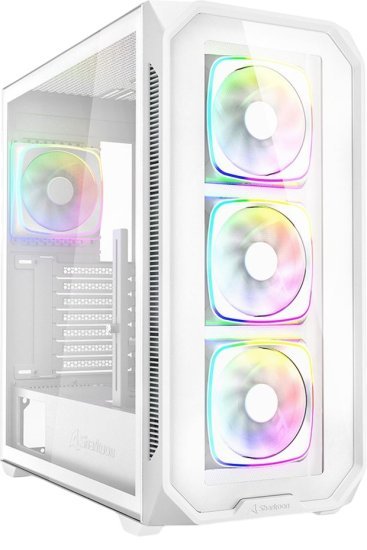מארז ללא ספק Sharkoon AK5G RGB ATX - צבע לבן