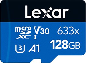 כרטיס זיכרון Lexar 633x Micro SDXC עם מתאם SD - נפח 128GB