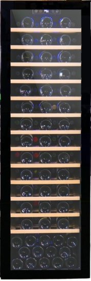 מקרר יין דיגיטלי עם מדחס 105 בקבוקים משולב מדפי עץ נשלפים Winekeeper Galaxy - צבע שחור