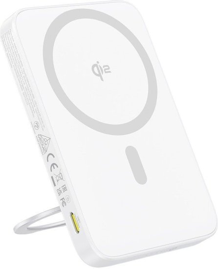 סוללת גיבוי מגנטית PicoGo Qi2 בנפח 5000mAh בהספק מקסימלי של 20W מבית Baseus - צבע לבן