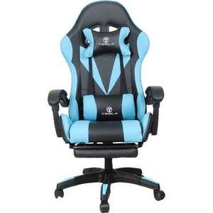 כיסא גיימינג Tesla 7001 כחול עם עיסוי והדום