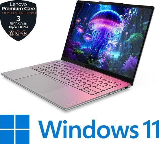 מחשב נייד Lenovo Yoga Slim 7-14ILL10 Aura Edition 83JX004QIV - צבע Luna Grey