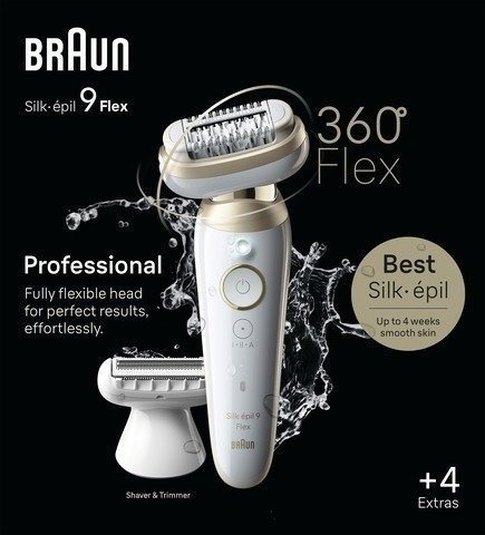 מסיר שיער נטען לגילוח רטוב ויבש Braun Silk Epil 9 Flex 9-041