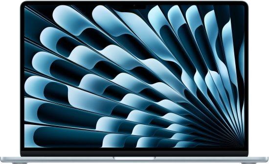 מחשב Apple MacBook Air 15 M4 Chip 10-Core CPU, 10-Core GPU, 1TB SSD Storage, 16GB Unified Memory - צבע Sky Blue - מקלדת עברית / אנגלית - דגם Z1HD000KG
