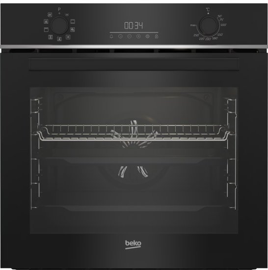 תנור בנוי 72 ליטר 9 תוכניות Beko BBIM13300X  - זכוכית שחורה