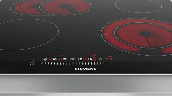 כיריים קרמיות 4 להבות בישול 60 ס''מ Siemens ET675FNP1C TouchSlider - תלת פאזי - תוצרת גרמניה - שנה אחריות יבואן רשמי BSH