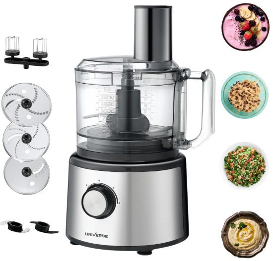 מעבד מזון 2.3 ליטר 750W מבית Universe  - צבע שחור / כסוף