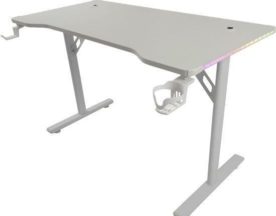 שולחן גיימינג 120 ס''מ כולל תאורת RGB דגם TOKYO מבית Multi Garden - צבע לבן