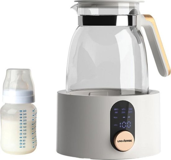 קומקום זכוכית 1.5 ליטר לתינוק דגם NRI-3022B מבית Universe - צבע לבן