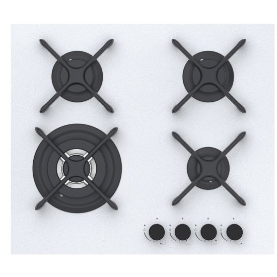 כיריים גז 4 להבות 58.4 ס''מ Normande ND-6041W - זכוכית לבנה מט