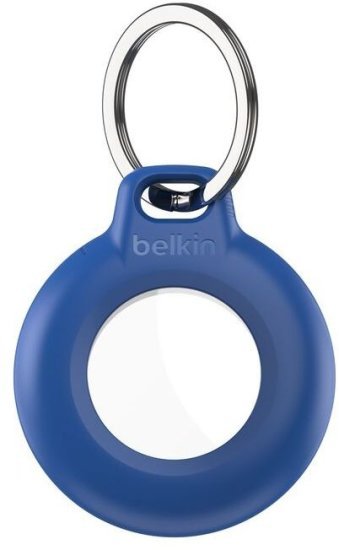 מחזיק מאובטח עמיד למים ל-AirTag עם מחזיק מפתחות מבית Belkin - צבע כחול