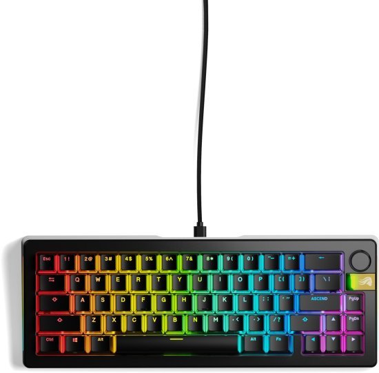 מקלדת גיימינג מכנית חוטית Glorious GMMK 3 Pro He Prebuilt Compact 65 - צבע שחור