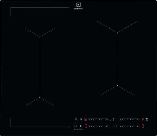כיריים אינדוקציה Multizone עם 4 משטחי חימום 59 ס''מ 7350W דגם EIV634 מבית Electrolux - שחור - תוצרת גרמניה