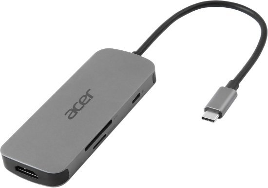 תחנת עגינה 7 ב-1 עם חיבור Acer USB Type-C - כסוף
