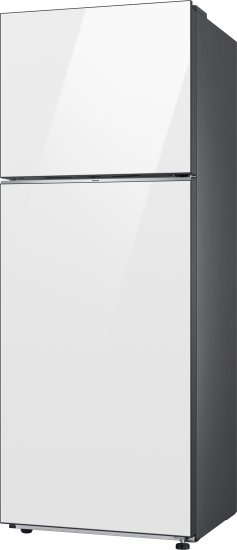 מקרר 2 דלתות מקפיא עליון אינוורטר 470 ליטר Samsung Bespoke RT48CB6626WH No Frost - צבע זכוכית לבנה