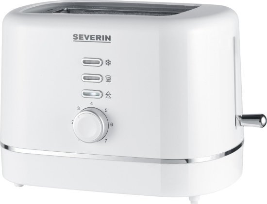 מצנם ל-2 פרוסות הספק 850W דגם AT4324 מבית Severin - צבע לבן