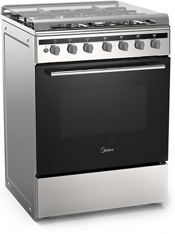 תנור משולב כיריים 65 ליטר Midea 24DMS4G113-S - צבע נירוסטה