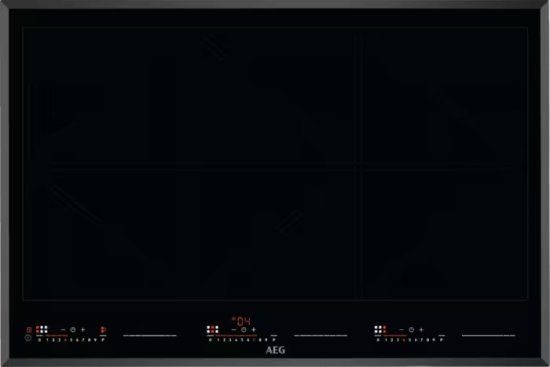 כיריים אינדוקציה 6 אזורי בישול 78 ס''מ AEG TotalFlex Plus Pro IKK86681FB 7350W - צבע שחור עם מסגרת משופעת - תוצרת גרמניה